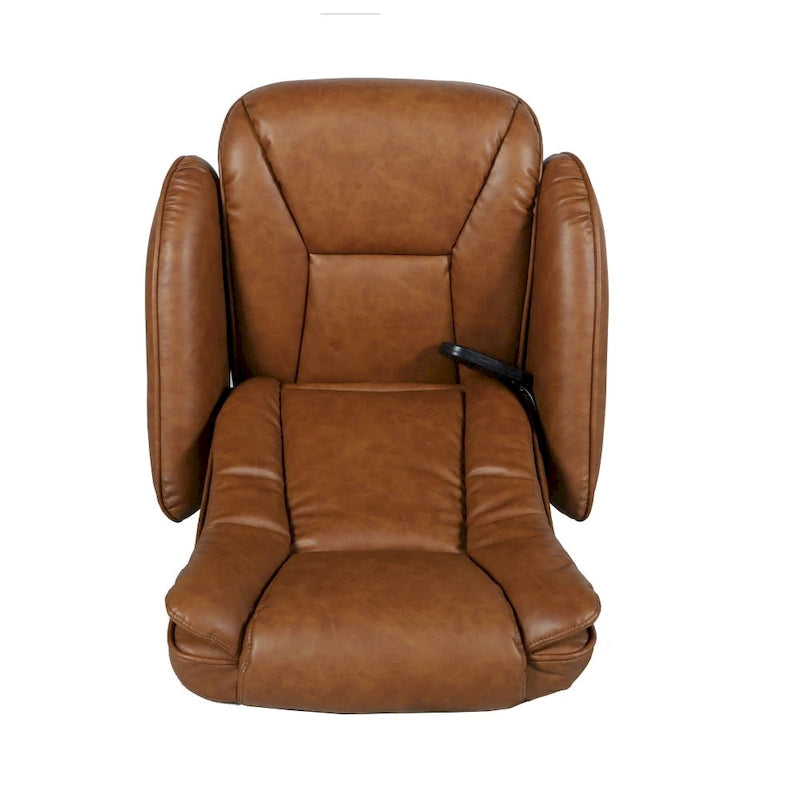 Poltrona reclinabile massaggiante in LeatherSoft nera/marrone con poggiapiedi, singola