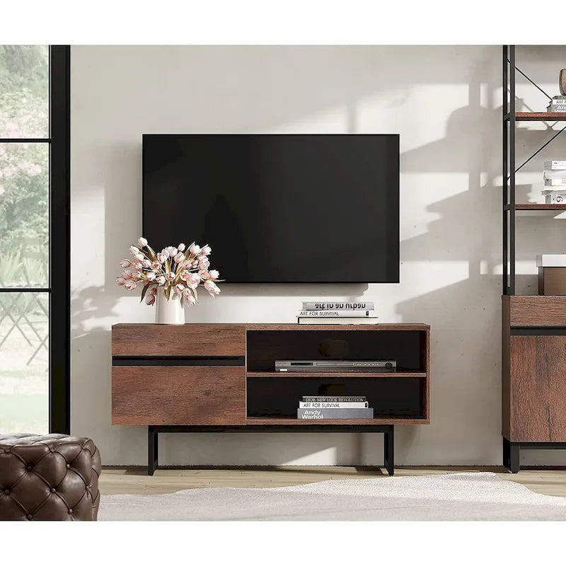 Mobile TV con luci LED, stile industriale, adatto per TV fino a 55"