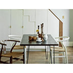 Sedia da pranzo Y-Back nera/arancione, sedile in corda di carta intrecciata, legno massello, singola