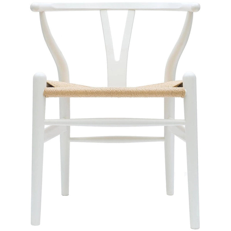 Sedia da pranzo Y-Back nera/arancione, sedile in corda di carta intrecciata, legno massello, singola