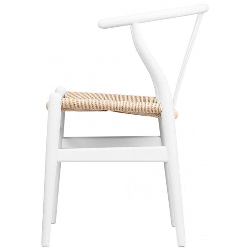 Sedia da pranzo Y-Back nera/arancione, sedile in corda di carta intrecciata, legno massello, singola