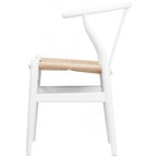Sedia da pranzo Y-Back nera/arancione, sedile in corda di carta intrecciata, legno massello, singola