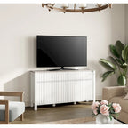Mobile TV con piano in pietra bianco e grigio + tavolino da caffè, set di 2, stile moderno