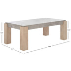 Tavolino da Caffè Grigio Chiaro Effetto Calcestruzzo, 45"L x 25"P x 17"H