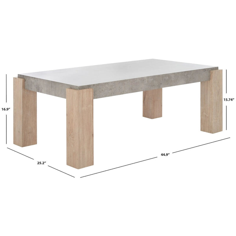 Tavolino da Caffè Grigio Chiaro Effetto Calcestruzzo, 45"L x 25"P x 17"H