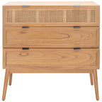 Cassettiera in rattan a 3 cassetti stile Mid-Century Naturale