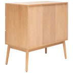 Cassettiera in rattan a 3 cassetti stile Mid-Century Naturale