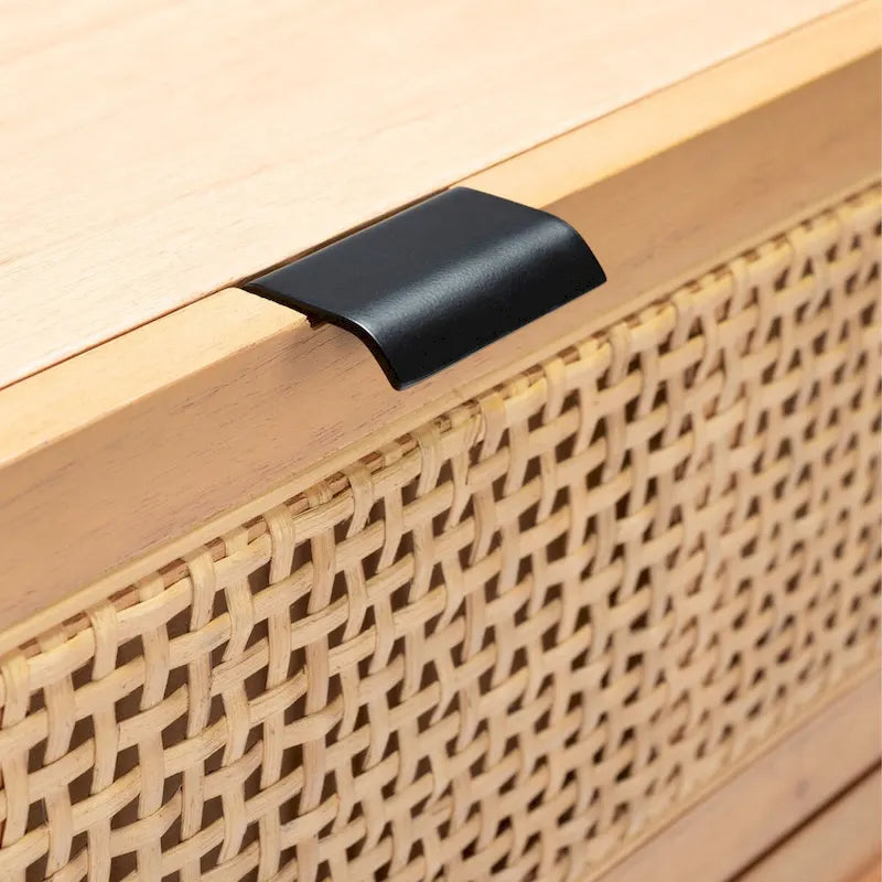 Cassettiera in rattan a 3 cassetti stile Mid-Century Naturale