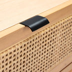 Cassettiera in rattan a 3 cassetti stile Mid-Century Naturale