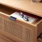 Cassettiera in rattan a 3 cassetti stile Mid-Century Naturale