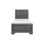 Set camera da letto moderno grigio con pannelli, 3 pezzi, Queen/Full/Twin