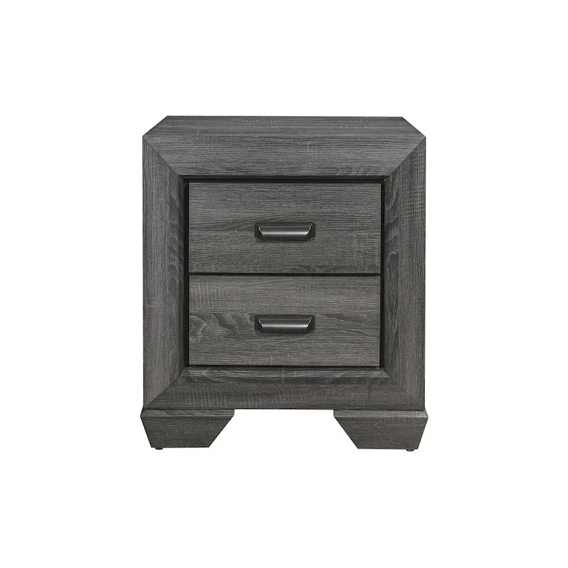 Set camera da letto moderno grigio con pannelli, 3 pezzi, Queen/Full/Twin