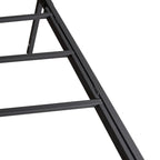 Struttura letto a piattaforma in metallo nero, dimensioni full size, testiera e pediera vintage, 1-2 persone