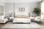 Velvet Platform Queen Bed Frame - Upholstered