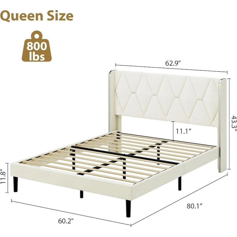 Struttura letto a piattaforma Yellow Queen in velluto con testiera ad alette, per 2