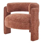 Poltrona singola postmoderna color terracotta/antracite/crema, con braccioli
