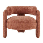 Poltrona singola postmoderna color terracotta/antracite/crema, con braccioli