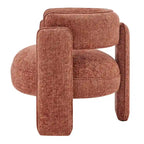 Poltrona singola postmoderna color terracotta/antracite/crema, con braccioli