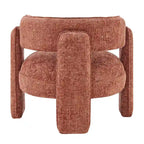 Poltrona singola postmoderna color terracotta/antracite/crema, con braccioli