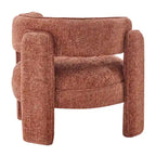 Poltrona singola postmoderna color terracotta/antracite/crema, con braccioli