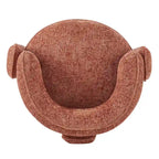 Poltrona singola postmoderna color terracotta/antracite/crema, con braccioli