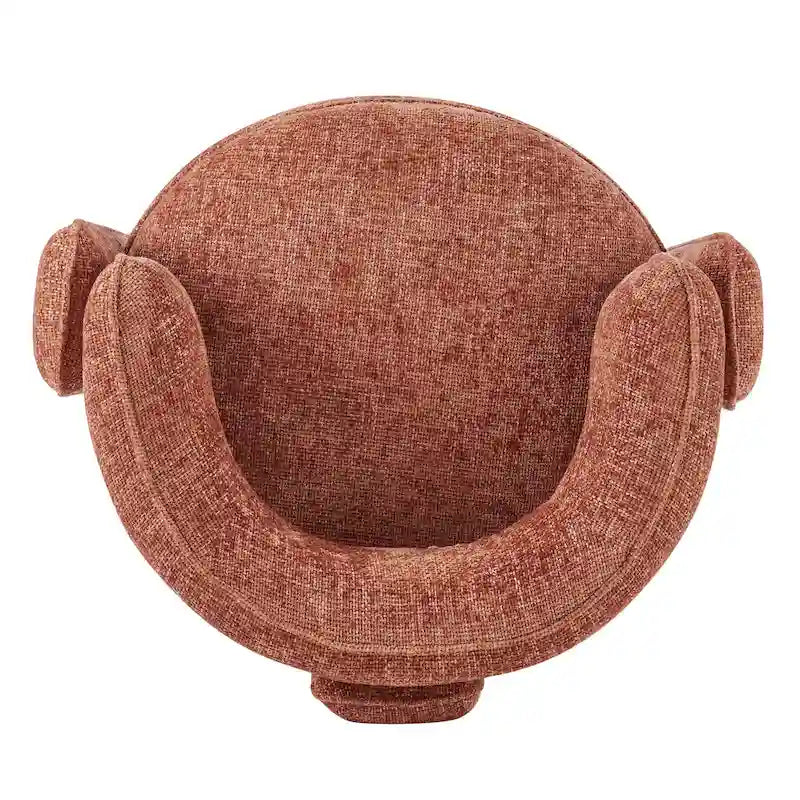 Poltrona singola postmoderna color terracotta/antracite/crema, con braccioli