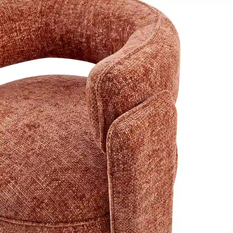 Poltrona singola postmoderna color terracotta/antracite/crema, con braccioli
