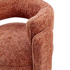 Poltrona singola postmoderna color terracotta/antracite/crema, con braccioli
