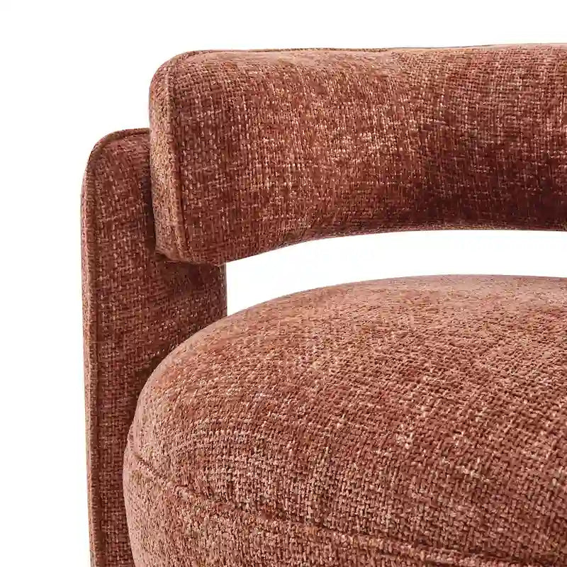 Poltrona singola postmoderna color terracotta/antracite/crema, con braccioli