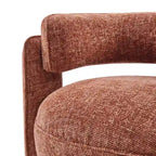 Poltrona singola postmoderna color terracotta/antracite/crema, con braccioli