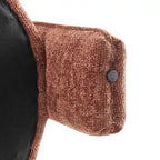 Poltrona singola postmoderna color terracotta/antracite/crema, con braccioli