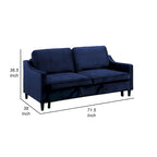 Divano Letto Convertibile Blu Marino e Nero, Letto Estraibile, 2 Posti