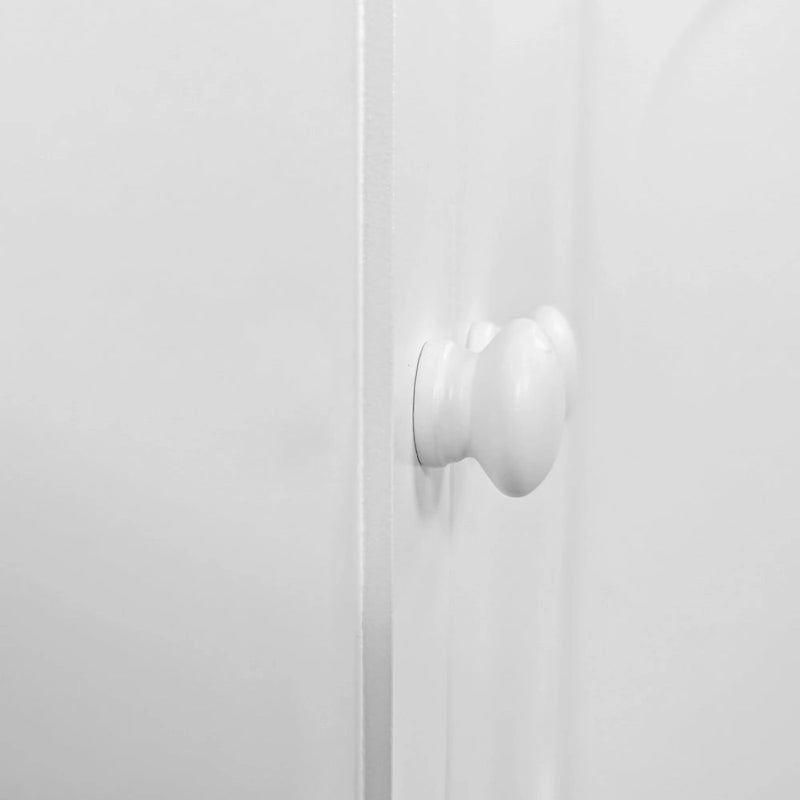 Mobile Contenitore Intagliato a 4 Ante, Bianco / Bianco Antico / Verde Menta, Gambe in Pino