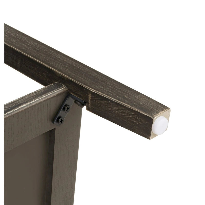 Comodino a 2 cassetti, Verde oliva / Grigio chiaro, Stile americano, Singolo