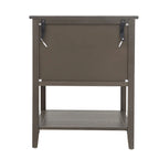 Comodino a 2 cassetti, Verde oliva / Grigio chiaro, Stile americano, Singolo