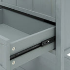 Comodino a 2 cassetti, Verde oliva / Grigio chiaro, Stile americano, Singolo