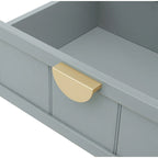 Comodino a 2 cassetti, Verde oliva / Grigio chiaro, Stile americano, Singolo
