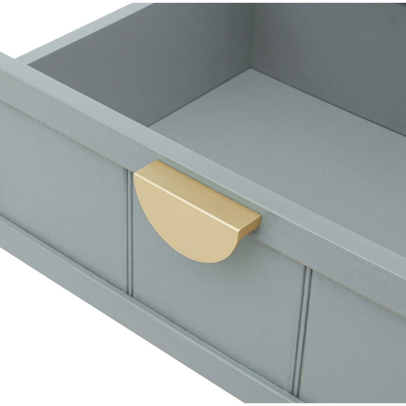 Comodino a 2 cassetti, Verde oliva / Grigio chiaro, Stile americano, Singolo