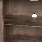 Credenza a 4 ante in legno di mango color tortora e canna