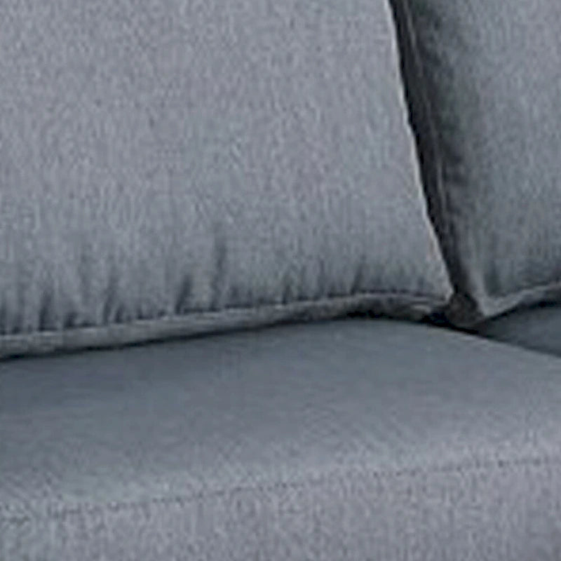 Divano componibile a 3 posti in lino grigio con pouf, 3-4 posti a sedere
