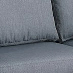 Divano componibile a 3 posti in lino grigio con pouf, 3-4 posti a sedere