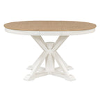 Tavolo da pranzo ovale allungabile da 54", rovere naturale / effetto legno naturale / espresso, 4–6 posti a sedere