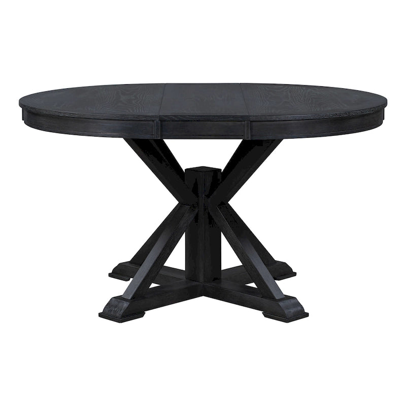 Tavolo da pranzo ovale allungabile da 54", rovere naturale / effetto legno naturale / espresso, 4–6 posti a sedere
