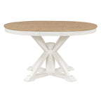 Tavolo da pranzo ovale allungabile da 54", rovere naturale / effetto legno naturale / espresso, 4–6 posti a sedere