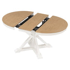 Tavolo da pranzo ovale allungabile da 54", rovere naturale / effetto legno naturale / espresso, 4–6 posti a sedere