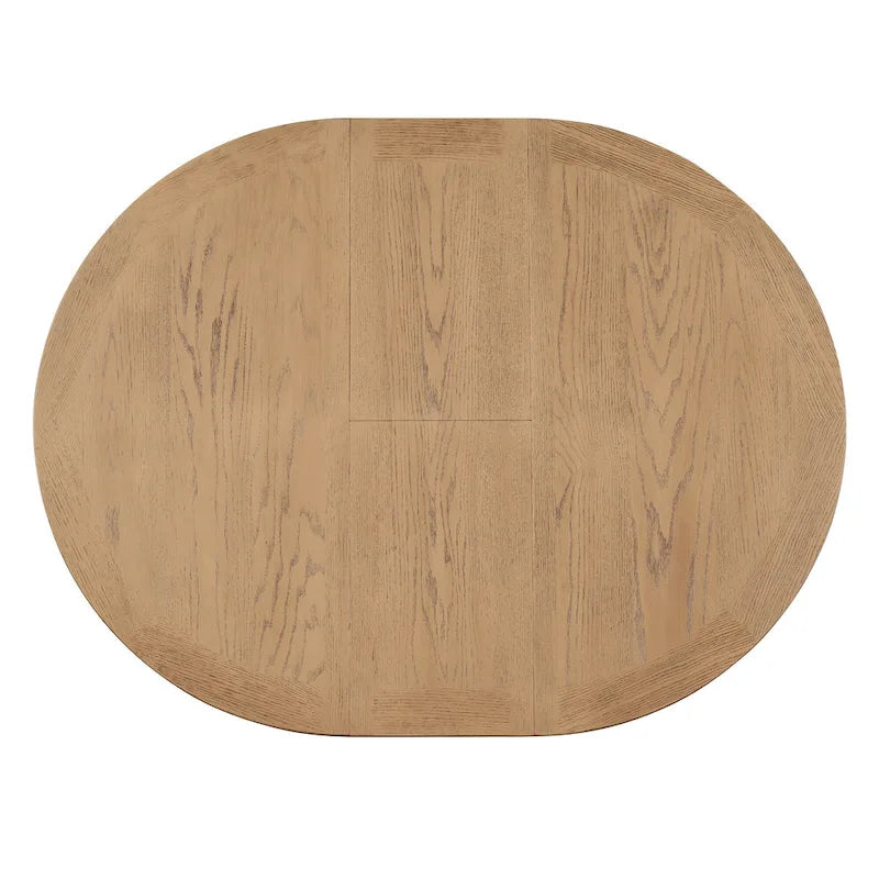 Tavolo da pranzo ovale allungabile da 54", rovere naturale / effetto legno naturale / espresso, 4–6 posti a sedere