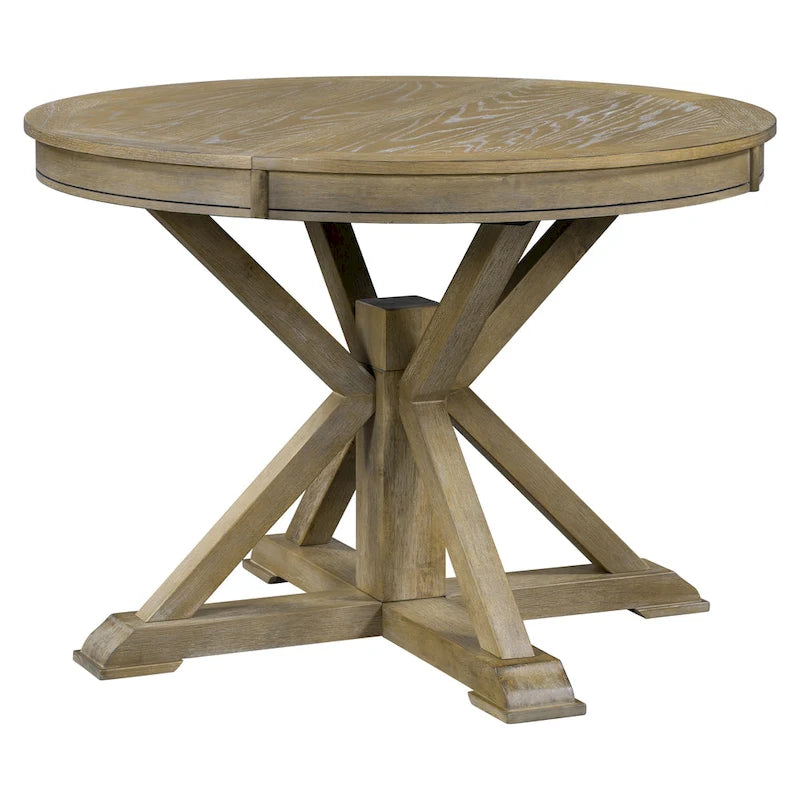 Tavolo da pranzo ovale allungabile da 54", rovere naturale / effetto legno naturale / espresso, 4–6 posti a sedere