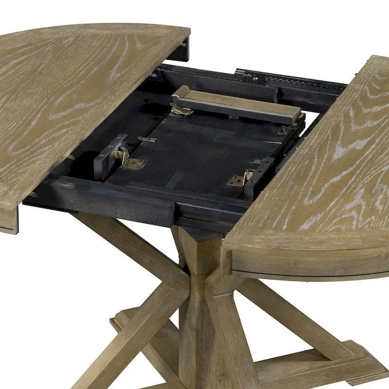 Tavolo da pranzo ovale allungabile da 54", rovere naturale / effetto legno naturale / espresso, 4–6 posti a sedere