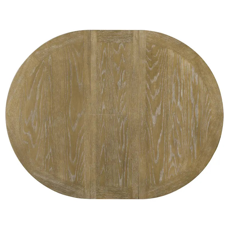 Tavolo da pranzo ovale allungabile da 54", rovere naturale / effetto legno naturale / espresso, 4–6 posti a sedere