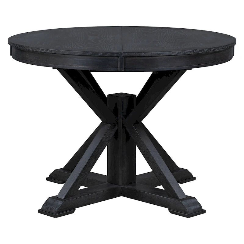 Tavolo da pranzo ovale allungabile da 54", rovere naturale / effetto legno naturale / espresso, 4–6 posti a sedere